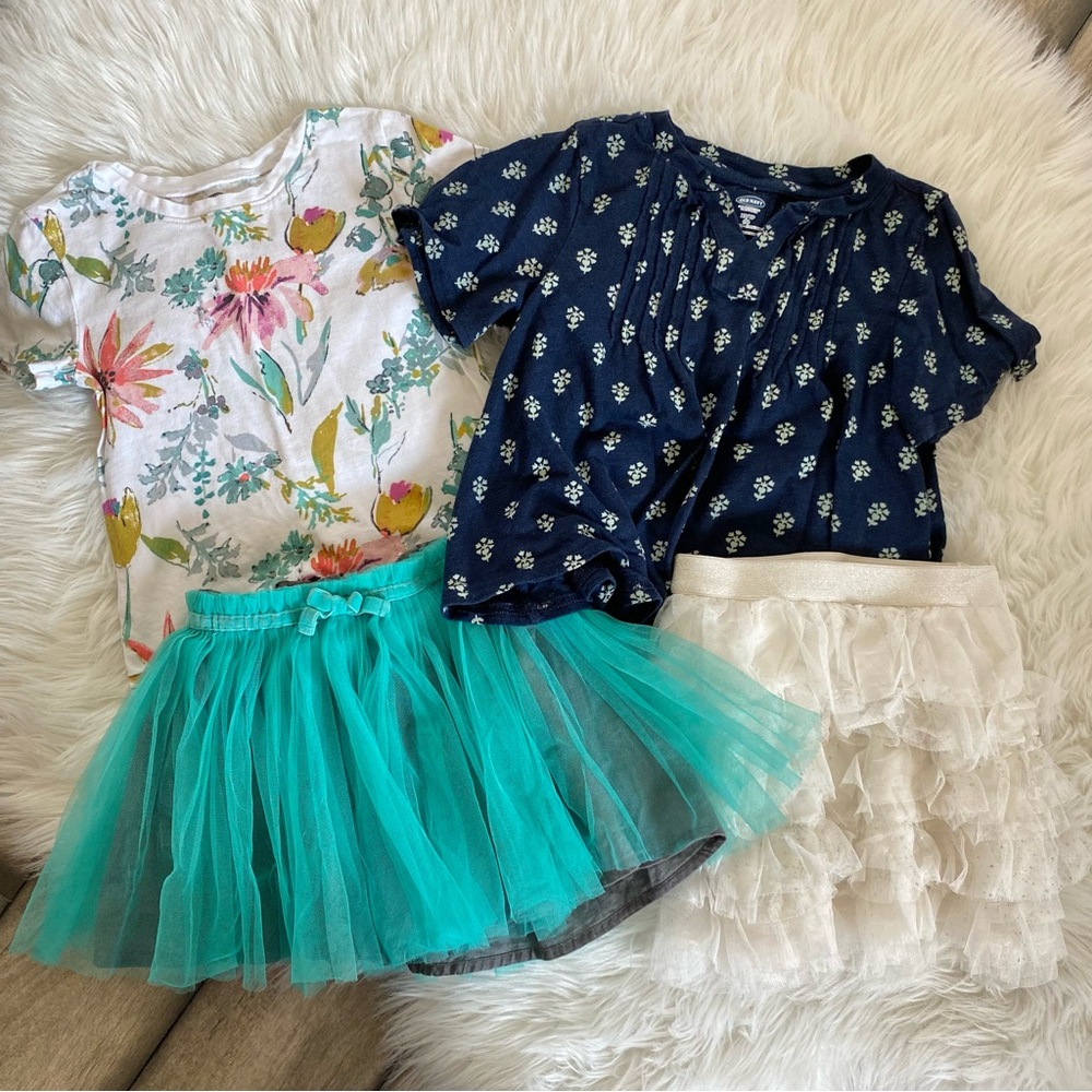 Floral and Tulle Skirt Set size 4T